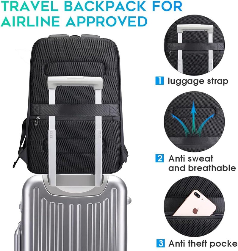 BANGE Business Smart Backpack Waterproof fit 15.6 Inch Laptop Backpack with USB Charging Port,Travel Durable Backpack - Image 4